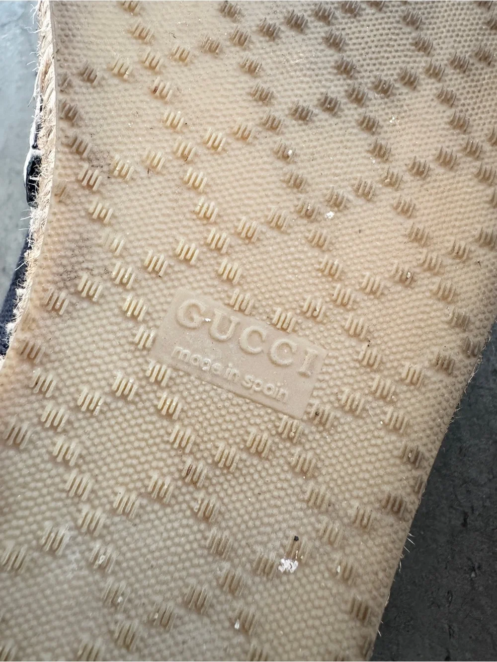 Gucci Navy GG Canvas Espadrilles with Jute Trim